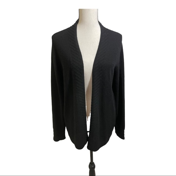 Cashmere charter club luxury open front cardigan black. Size medium cashmere - Picture 4 of 12